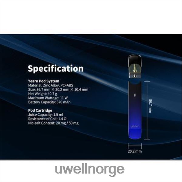UWELL Vape Kit - UWELL YEARN pod-enhet (pods ikke inkludert) D6204Z254 svart