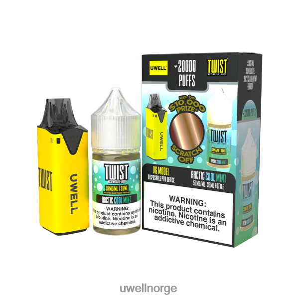 UWELL Oslo - UWELL V6 engangsapparat + pappadamp 30ml juice - samarbeidspakke D6204Z212 clr: rød/flv: butter cookie 48mg