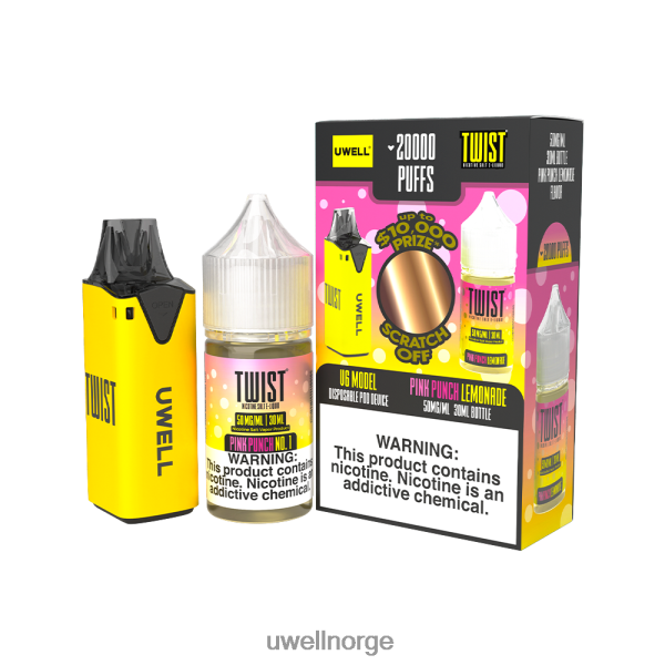 UWELL Oslo - UWELL V6 engangsapparat + pappadamp 30ml juice - samarbeidspakke D6204Z212 clr: rød/flv: butter cookie 48mg