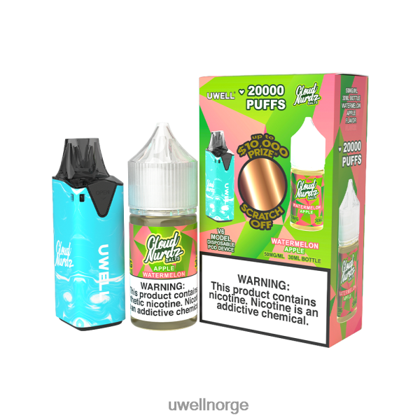 UWELL Oslo - UWELL V6 engangsapparat + pappadamp 30ml juice - samarbeidspakke D6204Z212 clr: rød/flv: butter cookie 48mg