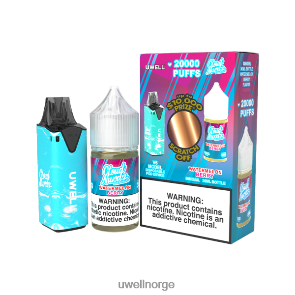 UWELL Oslo - UWELL V6 engangsapparat + pappadamp 30ml juice - samarbeidspakke D6204Z212 clr: rød/flv: butter cookie 48mg