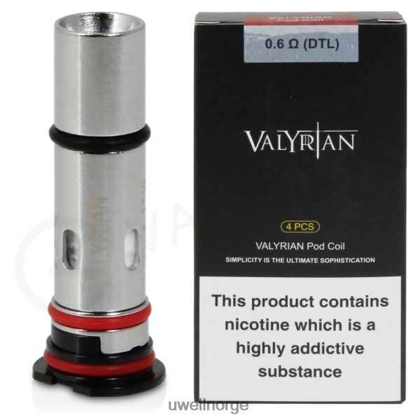 UWELL Disposable Vape - UWELL VALYRIAN pod-erstatningsspoler (4-pakning) D6204Z33 1,0 ohm mtl