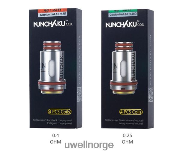 UWELL Norge - UWELL NUNCHAKU spoler (4-pakning) D6204Z261 0,25 ohm